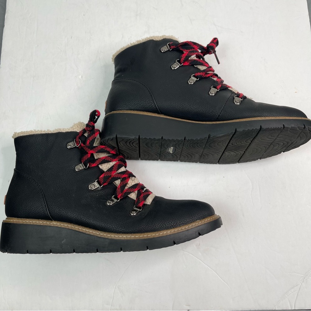 Dr. Scholls Ankle Boots Womens So Cozy Winter Hiking Lace Up Sherpa Black us 9.5 - Picture 3 of 9
